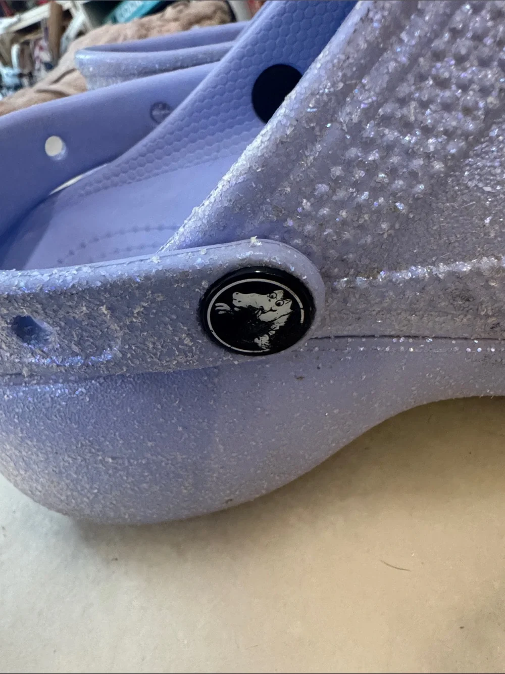 Crocs- lilac/glittery